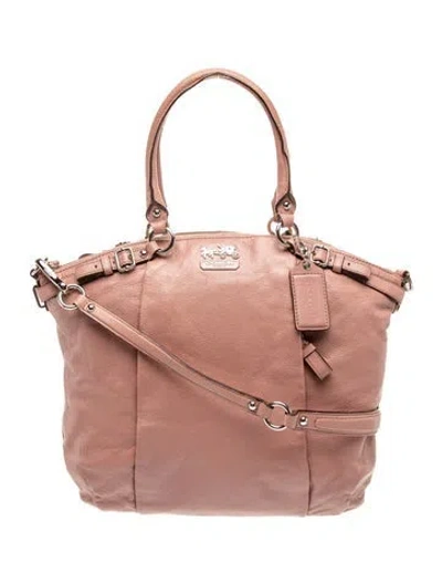 Pre-owned Coach Leather Top Handle Bag In Neutral