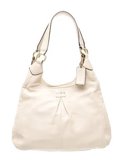 Pre-owned Coach Leather Top Handle Bag In Neutral
