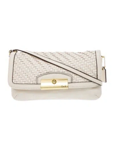 Pre-owned Coach Leather Top Handle Bag In Neutral