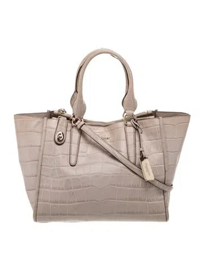 Pre-owned Coach Leather Top Handle Bag In Neutral