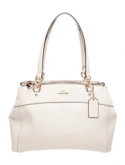 Pre-owned Coach Leather Top Handle Bag In Neutral