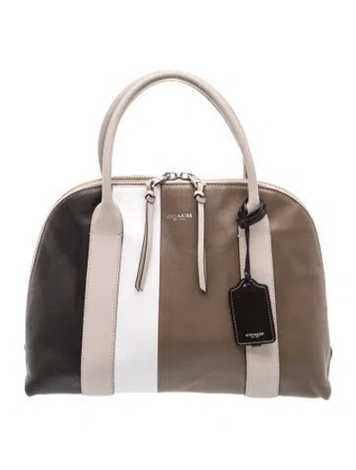 Pre-owned Coach Leather Top Handle Bag In Neutral
