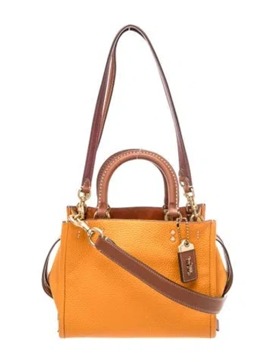 Pre-owned Coach Leather Top Handle Bag In Neutral