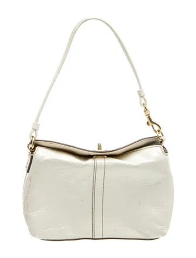 Pre-owned Coach Leather Top Handle Bag In Neutral