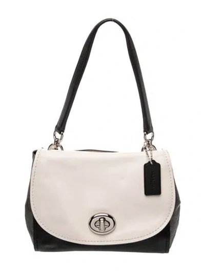 Pre-owned Coach Leather Top Handle Bag In Neutral