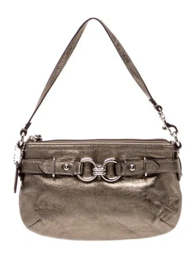 Pre-owned Coach Leather Top Handle Bag In Neutral