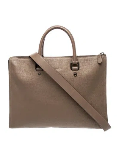 Pre-owned Coach Leather Top Handle Bag In Neutral