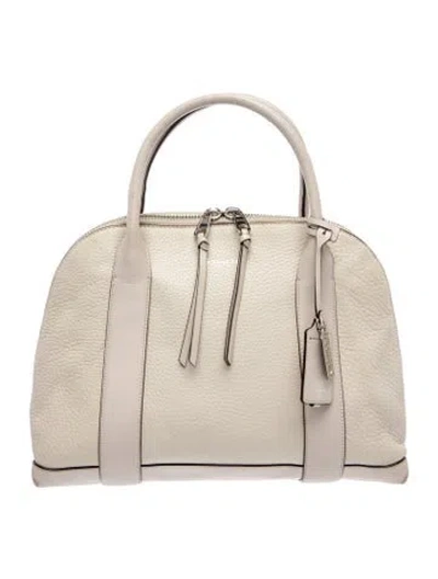 Pre-owned Coach Leather Top Handle Bag In Neutral