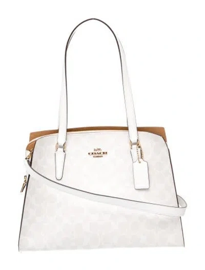 Pre-owned Coach Leather Top Handle Bag In Neutral