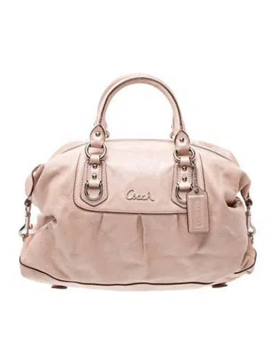 Pre-owned Coach Leather Top Handle Bag In Neutral