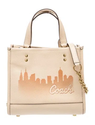 Pre-owned Coach Leather Top Handle Bag In Neutral