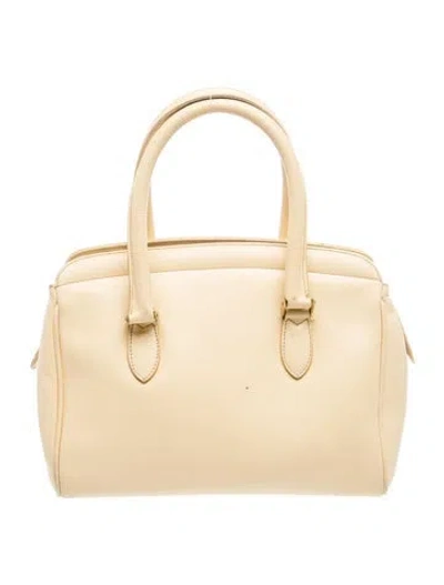 Pre-owned Coach Leather Top Handle Bag In Neutral