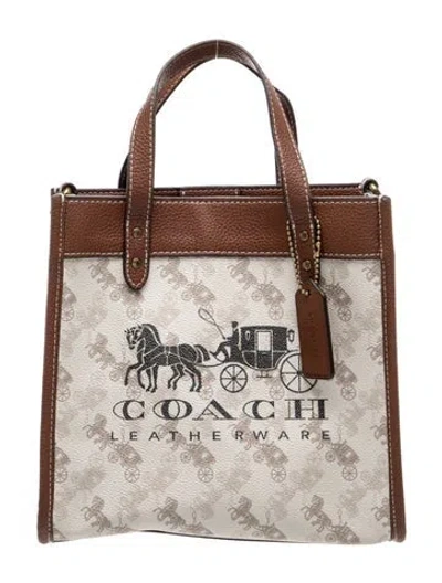 Pre-owned Coach Leather Top Handle Bag In Neutral