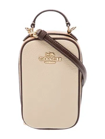 Pre-owned Coach Leather Top Handle Bag In Neutral