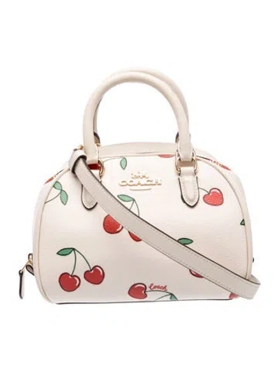 Pre-owned Coach Leather Top Handle Bag In Neutral
