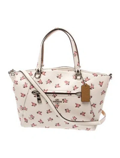Pre-owned Coach Leather Top Handle Bag In Neutral