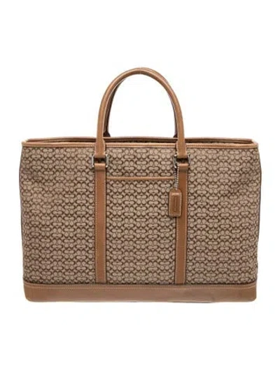 Pre-owned Coach Leather Top Handle Bag In Neutral