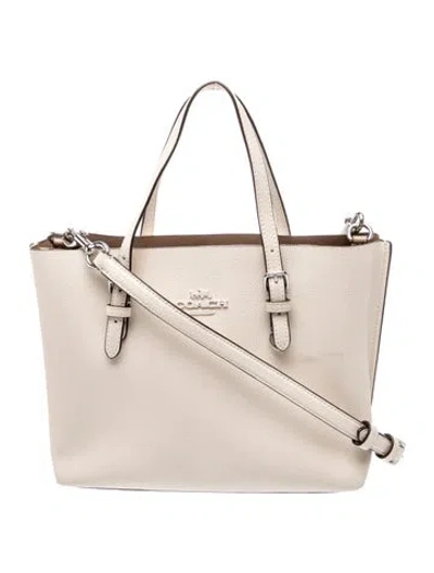 Pre-owned Coach Leather Top Handle Bag In Neutral