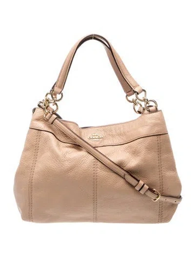 Pre-owned Coach Leather Top Handle Bag In Neutral