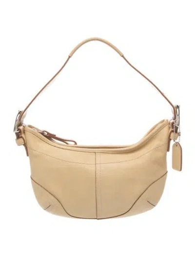 Pre-owned Coach Leather Top Handle Bag In Neutral