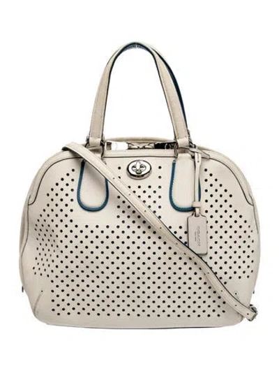 Pre-owned Coach Leather Top Handle Bag In Neutral