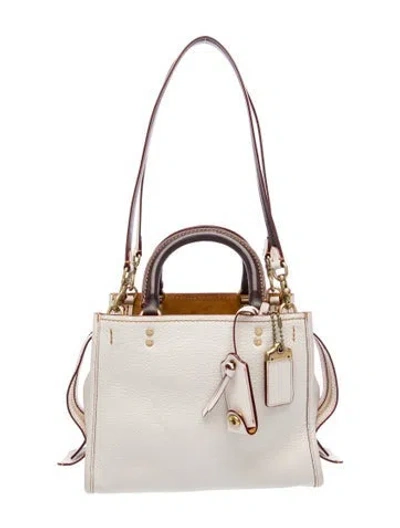 Pre-owned Coach Leather Top Handle Bag In Neutral