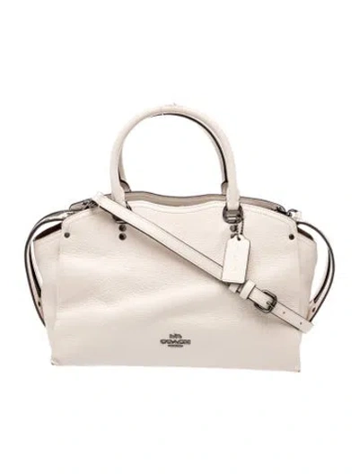 Pre-owned Coach Leather Top Handle Bag In Neutral