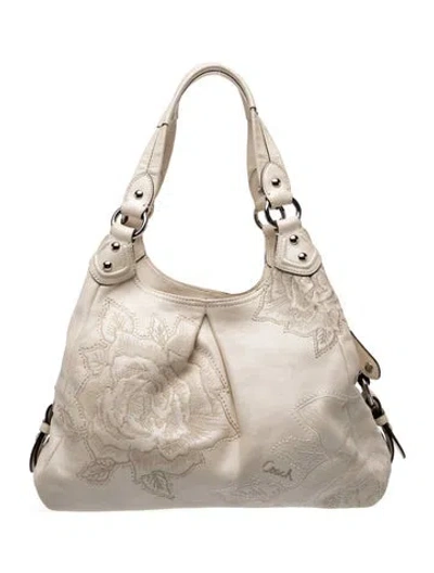 Pre-owned Coach Leather Top Handle Bag In Neutral