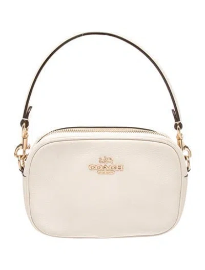 Pre-owned Coach Leather Top Handle Bag In Neutral
