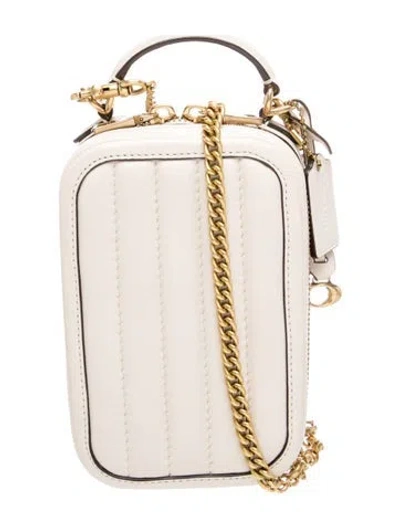 Pre-owned Coach Leather Top Handle Bag In Neutral