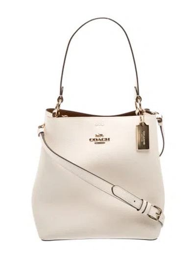 Pre-owned Coach Leather Top Handle Bag In Neutral