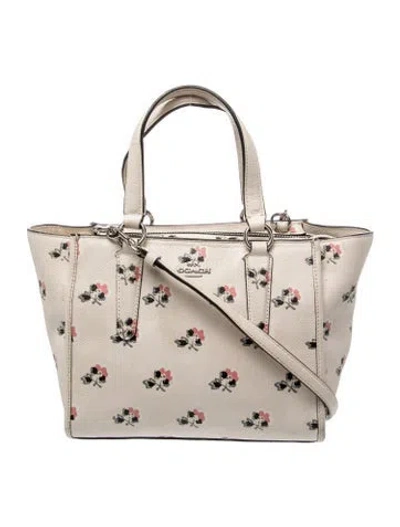 Pre-owned Coach Leather Top Handle Bag In Neutral