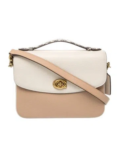 Pre-owned Coach Leather Top Handle Bag In Neutral