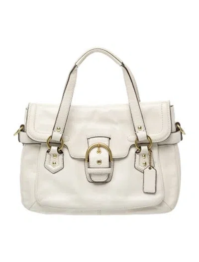 Pre-owned Coach Leather Top Handle Bag In Neutral