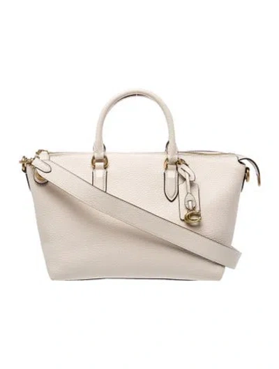 Pre-owned Coach Leather Top Handle Bag In Neutral