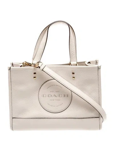 Pre-owned Coach Leather Top Handle Bag In Neutral
