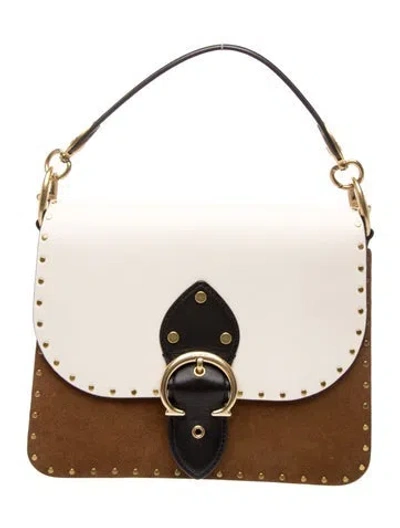 Pre-owned Coach Leather Top Handle Bag In Neutral