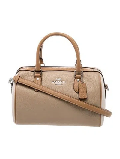 Pre-owned Coach Leather Top Handle Bag In Neutral