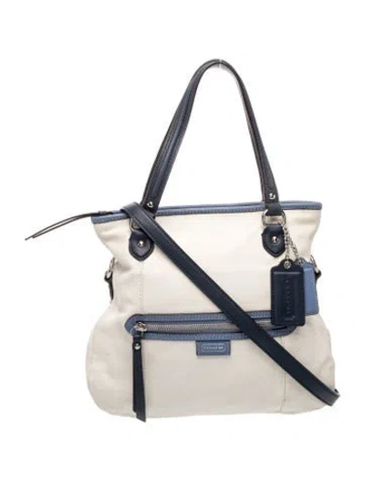 Pre-owned Coach Leather Top Handle Bag In Neutral