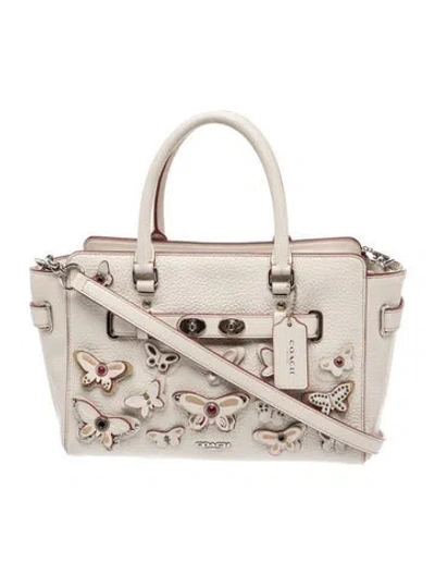Pre-owned Coach Leather Top Handle Bag In Neutral