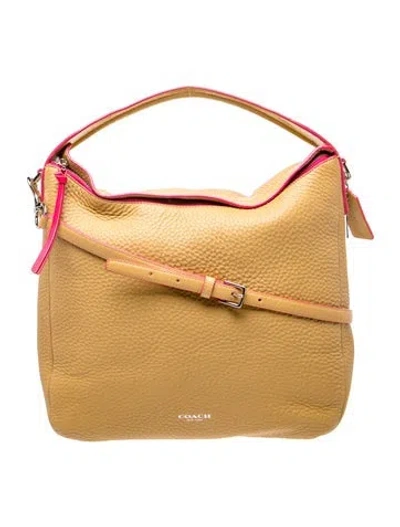 Pre-owned Coach Leather Top Handle Bag In Neutral