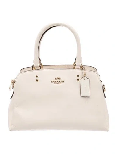 Pre-owned Coach Leather Top Handle Bag In Neutral
