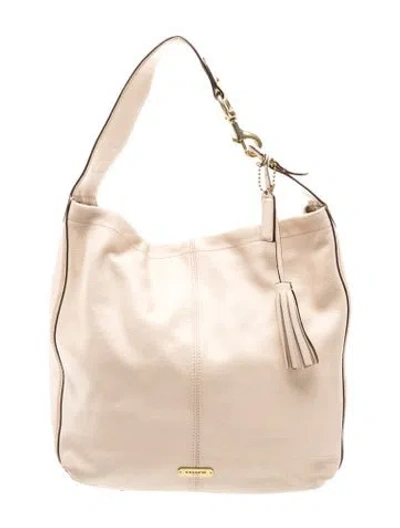Pre-owned Coach Leather Top Handle Bag In Neutral