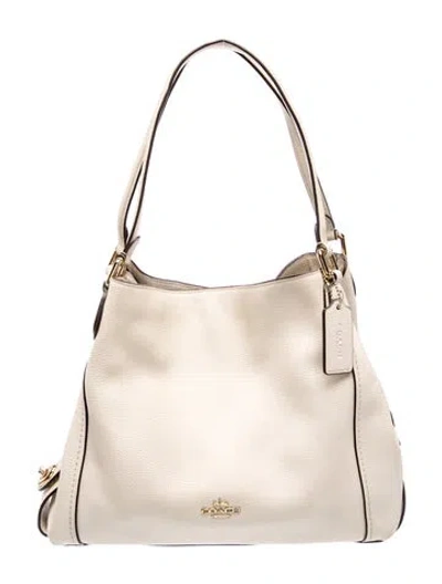 Pre-owned Coach Leather Top Handle Bag In Neutral