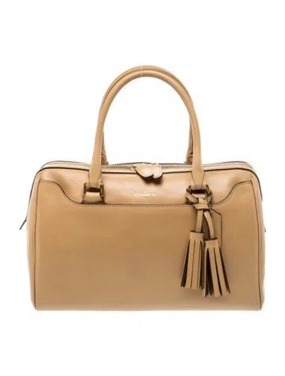 Pre-owned Coach Leather Top Handle Bag In Neutral