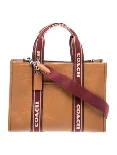 Pre-owned Coach Leather Top Handle Bag In Neutral
