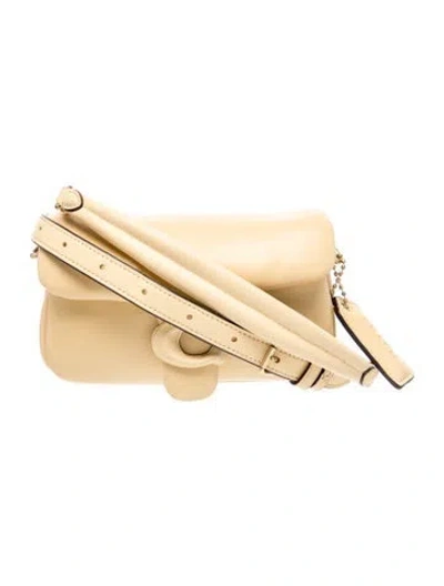 Pre-owned Coach Leather Top Handle Bag In Neutral
