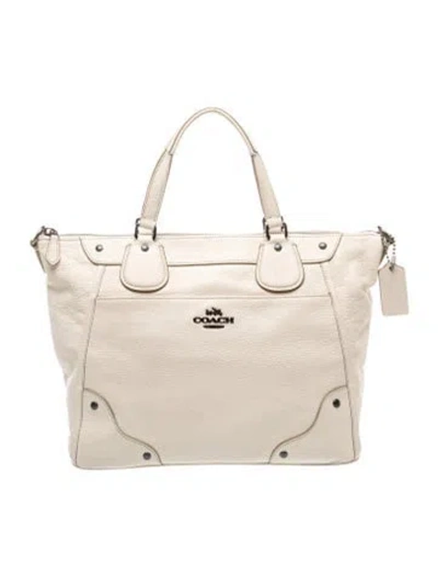 Pre-owned Coach Leather Top Handle Bag In Neutral