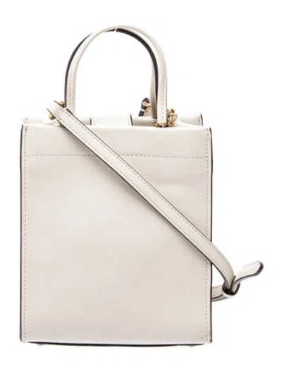Pre-owned Coach Leather Top Handle Bag In Neutral