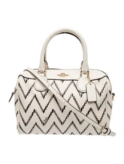 Pre-owned Coach Leather Top Handle Bag In Neutral